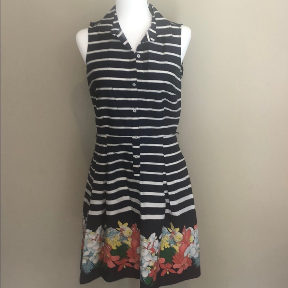 Women’s strip & flowered dress.